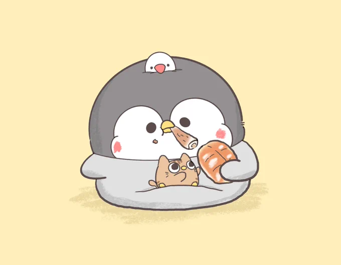 ちくわパンを食べるちゃんぺん 