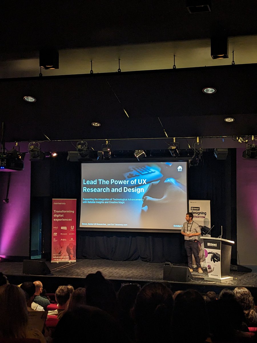Up next is the wonderful Doron Borgel, Lead UX Researcher at <a href="/JustEatUK/">Just Eat UK</a> for his talk 'Lead the power of UX research and design'! 🌟

<a href="/we_are_Nomensa/">Nomensa</a> #InteractLDN #UX #UXResearch #UXDesign #UserResearch