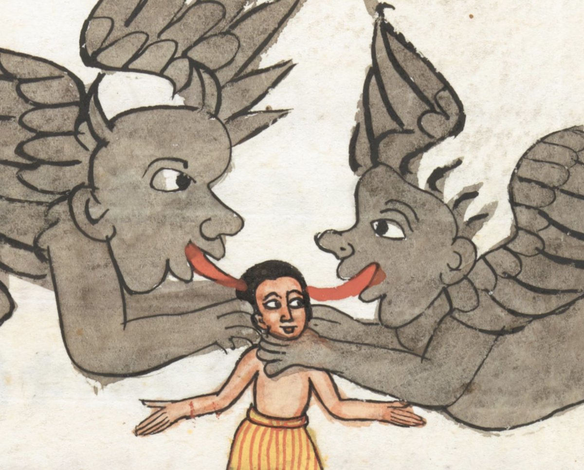 'Let's tickle his ears!' #demon #sinner #tickle #tickling #africanart