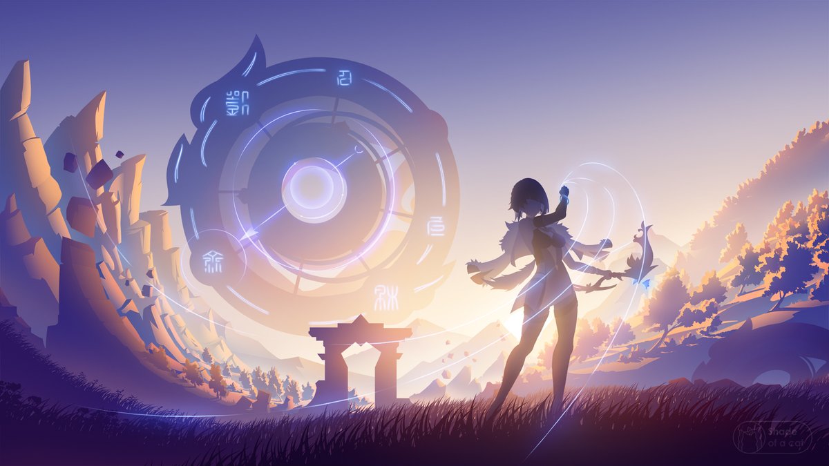 shadeofacat_'s tweet photo. Hi #PortfolioDay ! I'm Shade, and I draw flat, simple sceneries in a thousand shades of one or more colors https://t.co/wZXDgNpZjb