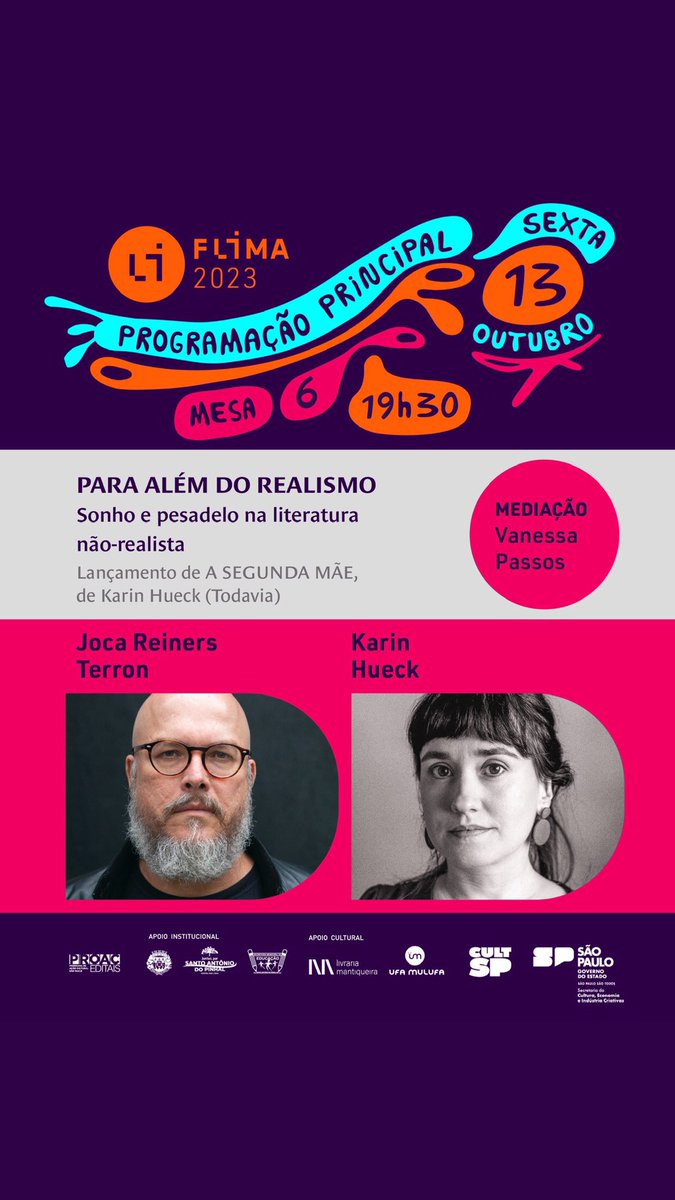 Amanhã com <a href="/karinhueck/">Karin Hueck</a> e <a href="/VanessaPassos28/">Vanessa Passos ✍️</a> na Flima 2023 (Santo Antônio do Pinhal).