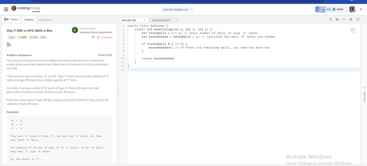 Premaarabi's tweet image. Day 7: IND vs AFG: Balls in Box #CodingWorldCup,       #CodingNinjasStudio
@CodingNinjas