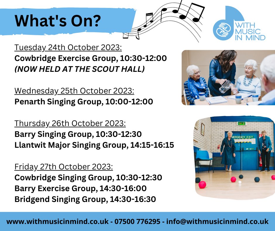 Come and join us! Please note that this is our last week running groups before we take a week off for half term. Please get in touch this week if you have any questions, or keep an eye on social media and our website.