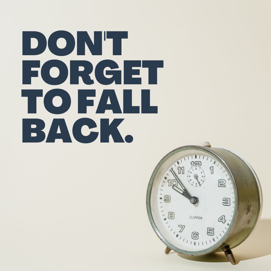 Don't forget to set your clocks back!!
#DaylightSavings2023