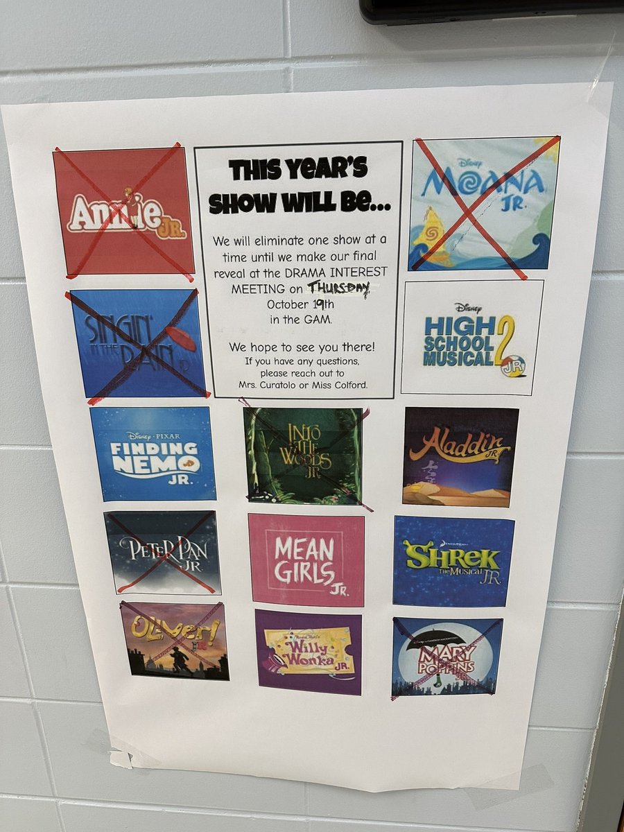 Ms.Colford (@misscolford) on Twitter photo Only a few more days till our show reveal…. Join us for our interest meeting on Thursday, October 19th! 🎭⭐️🎭⭐️. <a href="/CTBarkalow/">Barkalow Middle School</a> <a href="/CuratoloLeah/">Leah Curatolo</a> Only a few more days till our show reveal…. Join us for our interest meeting on Thursday, October 19th! 🎭⭐️🎭⭐️. <a href="/CTBarkalow/">Barkalow Middle School</a> <a href="/CuratoloLeah/">Leah Curatolo</a>