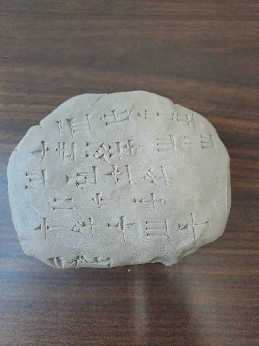 assyr_u's tweet photo. Check out the scribal talent of the @History_UGent students! The results of a workshop in cuneiform writing. @AnneGoddeeris @MirkoSurdi @RybergSmidt @akkadicat https://t.co/dCqd21GTDS