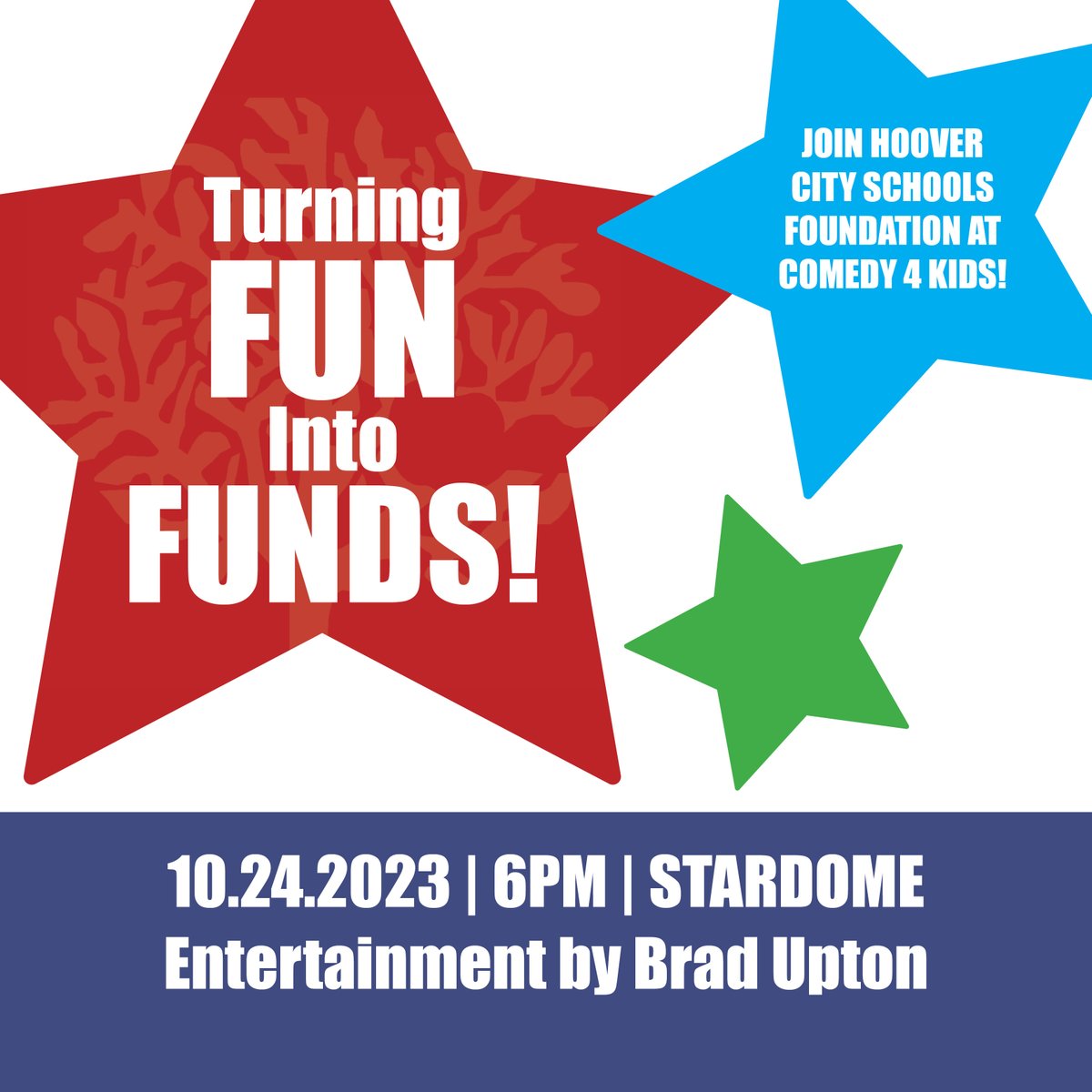 HooverCSF's tweet photo. Need an idea for a Girls' Night Out? Or how about a corporate outing? Tables for 6 are available for just $500 and include food and drinks! Get your tickets today!
https://t.co/9bLHQyGgaG
#stardomecomedyclub #hoovercsf #educatingtogether #partnersineducation https://t.co/wlblD05jn8