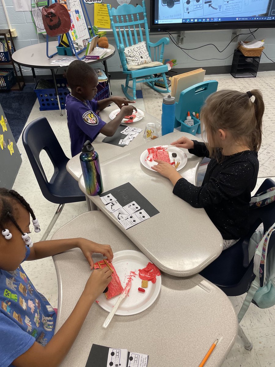 BethKF1966's tweet photo. Reading nonfiction text and  directions can make for a fun day in second grade. Fire trucks good enough to eat. #ccesdukes #WeAreCuCPS https://t.co/Gni9f3TPLX