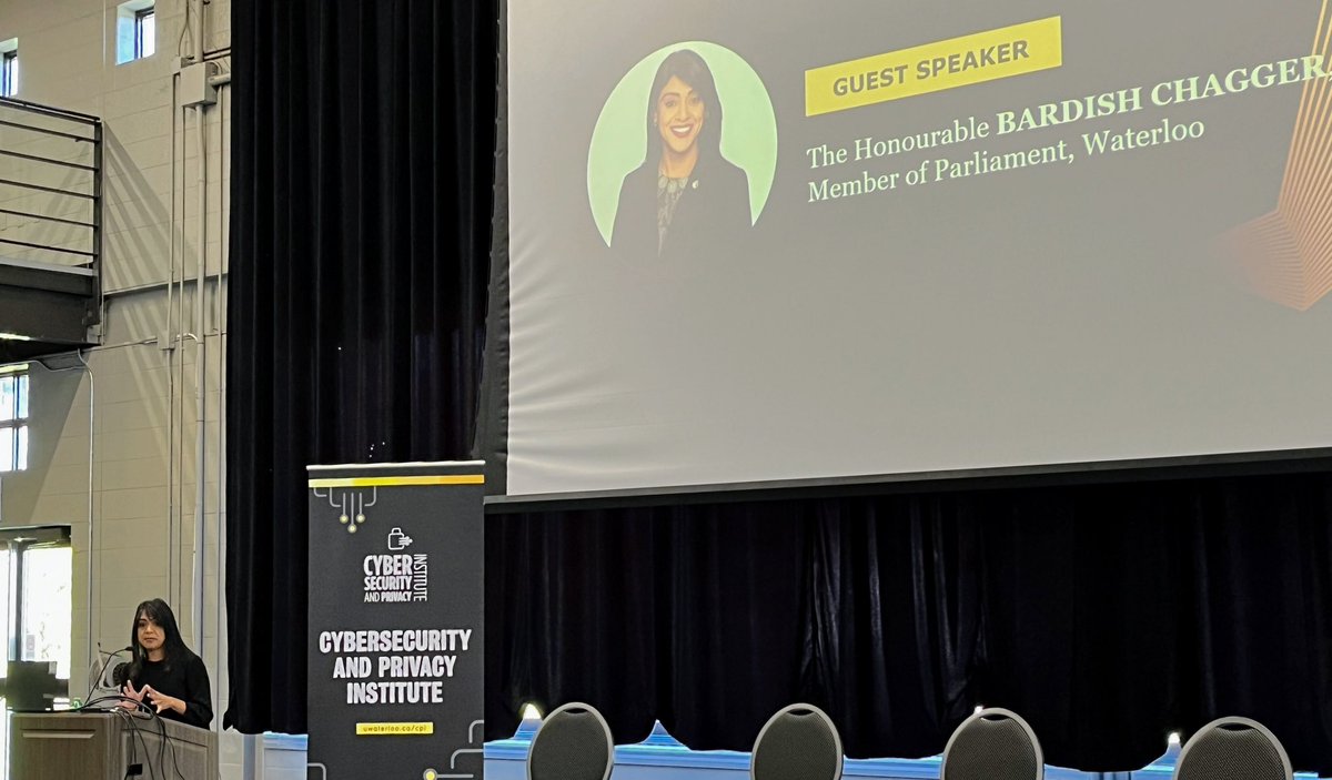 Timothy King 🖥️🏍️🛠️🎨 📷 (@tk1ng) on Twitter photo <a href="/BardishKW/">Bardish Chagger</a> at <a href="/UWaterloo_CPI/">UWaterloo Cybersecurity and Privacy Institute</a>’s conference this morning: Waterloo is dedicated to working with other #CyberSecurity centres of excellence across #Canada to make us all more competitive in a volatile networked world.
#cdnpoli
We need to find ways to engage #cdned in this work. <a href="/BardishKW/">Bardish Chagger</a> at <a href="/UWaterloo_CPI/">UWaterloo Cybersecurity and Privacy Institute</a>’s conference this morning: Waterloo is dedicated to working with other #CyberSecurity centres of excellence across #Canada to make us all more competitive in a volatile networked world.
#cdnpoli
We need to find ways to engage #cdned in this work.