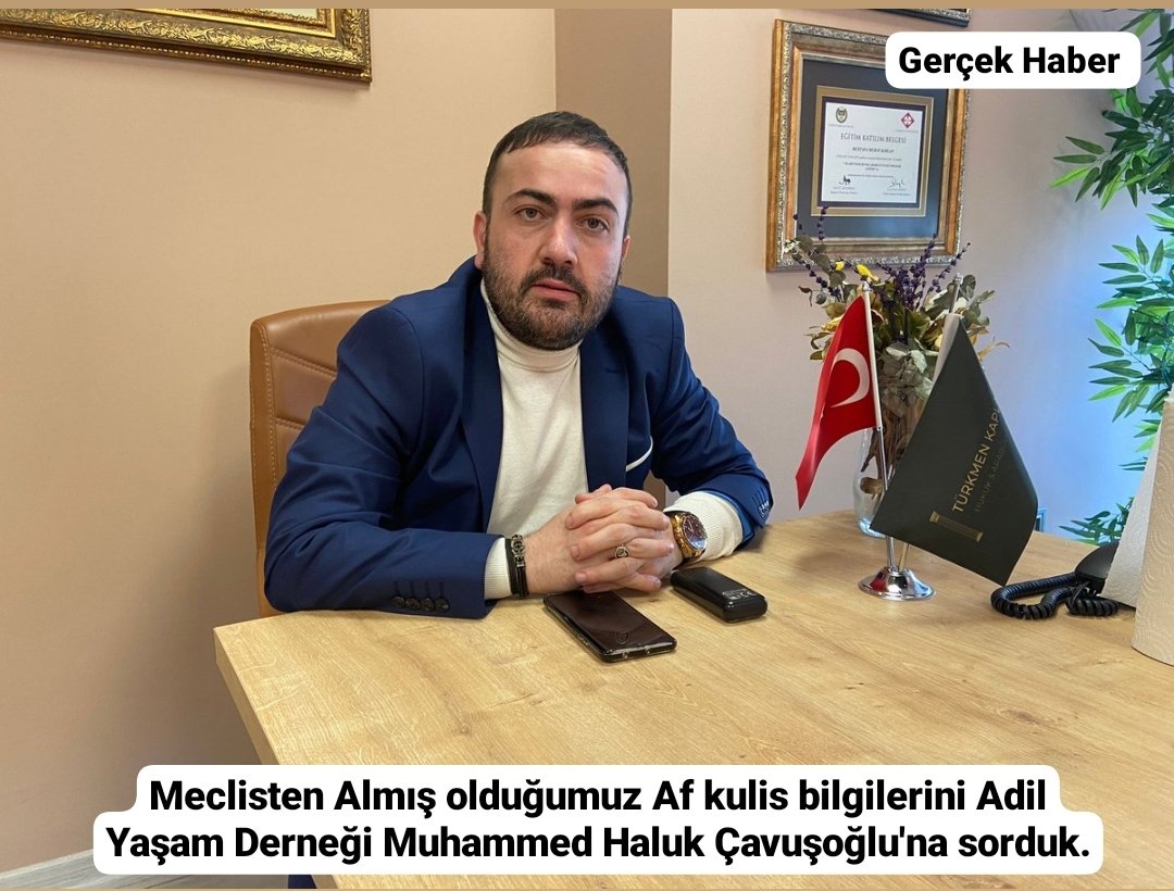 gerek_gercek's tweet photo. Toplumda büyük beklenti haline gelen Af konusunu gerçek haber ekibi olarak yakından takip ediyoruz. Aldığımız Kulis bilgilerini Adil Yaşam başkanı Muhammed Haluk Çavuşoğlu ile değerlendirdik. 
Çavuşoğlu; Cumhuriyetin ikinci yüz yılında geçmişin temizlenmesine ihtiyaç var dedi. https://t.co/EtQhlEgr9v