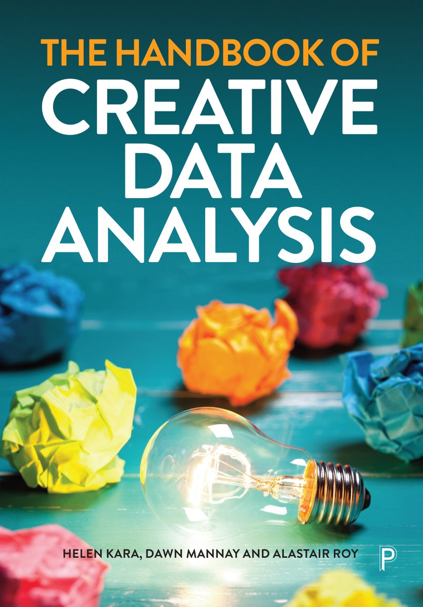 The Handbook of Creative Data Analysis is available now from @policypress for pre-order! Edited by @dawnmannay @aliroy01 and me. Terrific contributions; you can see who and what in the contents list policy.bristoluniversitypress.co.uk/the-handbook-o… #CRMethods #DataAnalysis