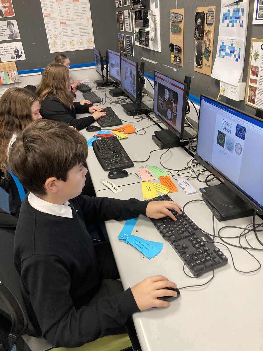 Year 7 DT using their ACCESS FM tags to undergo computer product analysis work on their clock designs! #literacyskills