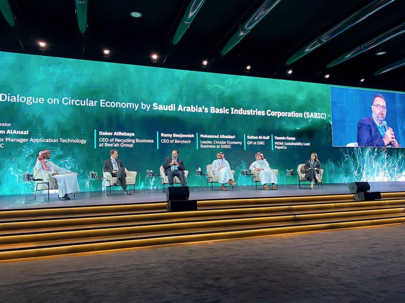 berytech's tweet photo. Ramy BouJawdeh, COO of #Berytech, during the #MENACW2023 in Riyadh: "Berytech has a rich track record of supporting various circular solutions, ranging from valorizing agriculture waste to sustainable packaging, all of which have yielded positive outcomes." https://t.co/3QBDW9rCZS