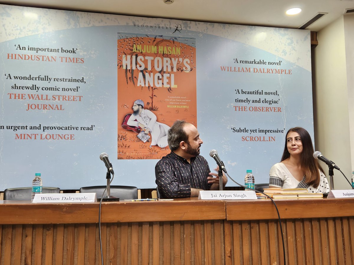 Anjum Hasan & @jaiarjun Jai Arjun Singh launch Anjum's brilliant new novel, History's Angel, and brilliantly discuss why there are so few great Delhi novels since Ahmed Ali's Twilight in Delhi