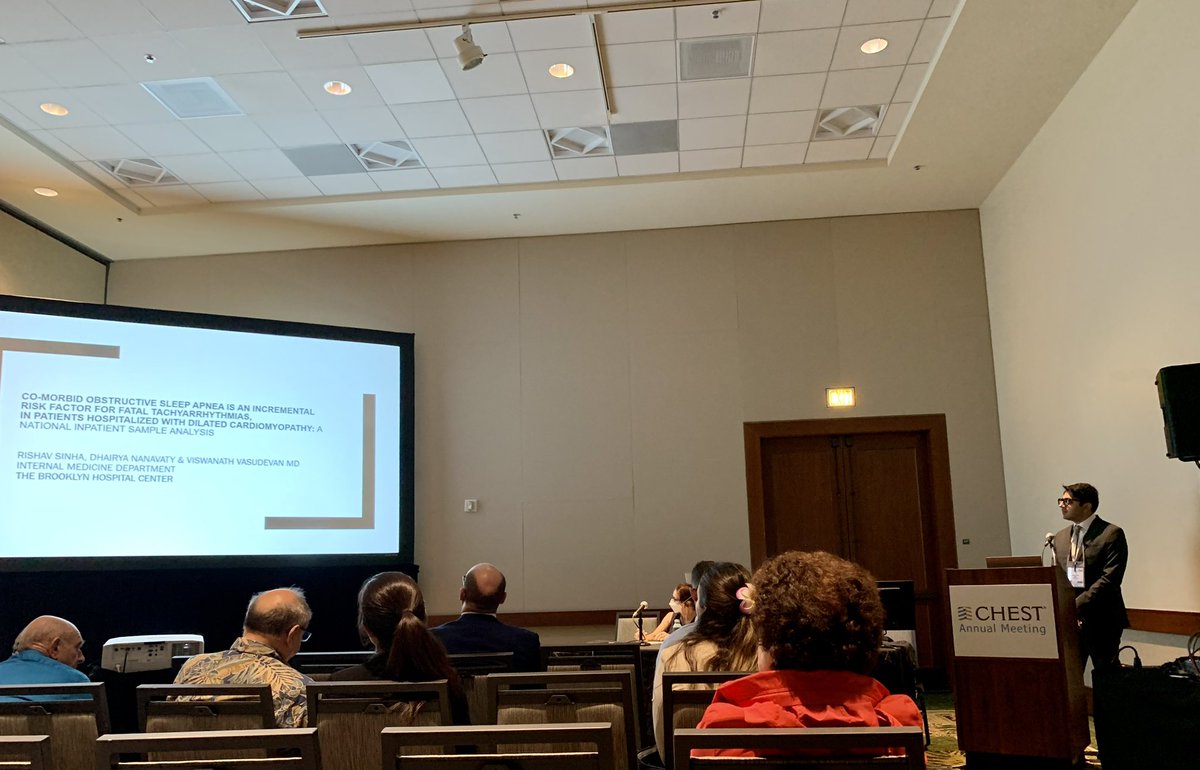 Rishav Sinha (@rishav1911) on Twitter photo Thank you for the opportunity to present our study, “Co-morbid OSA is an incremental risk for tachyarrhythmias in subjects hospitalised with dilated cardiomyopathy” in the Sleep, Breathing & the heart session in collaboration with <a href="/dpn_md/">Dhairya Nanavaty</a> #CHEST2023 <a href="/ChitraLal6/">Chitra Lal</a> <a href="/official_tbhc/">The Brooklyn Hospital Center</a> Thank you for the opportunity to present our study, “Co-morbid OSA is an incremental risk for tachyarrhythmias in subjects hospitalised with dilated cardiomyopathy” in the Sleep, Breathing & the heart session in collaboration with <a href="/dpn_md/">Dhairya Nanavaty</a> #CHEST2023 <a href="/ChitraLal6/">Chitra Lal</a> <a href="/official_tbhc/">The Brooklyn Hospital Center</a>