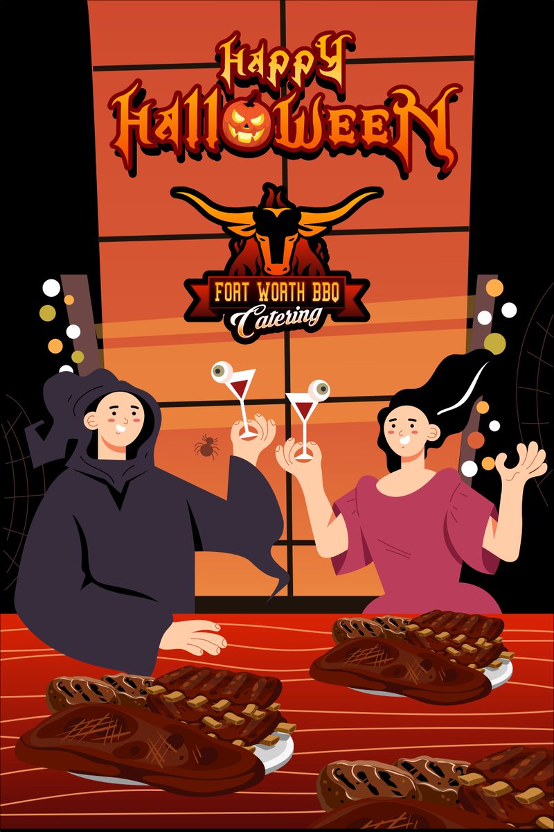 HALLOWEEN BASH is no fun, unless you
Got Slow Smoked TX BBQ catered by us.
Call Us 682-262-7553