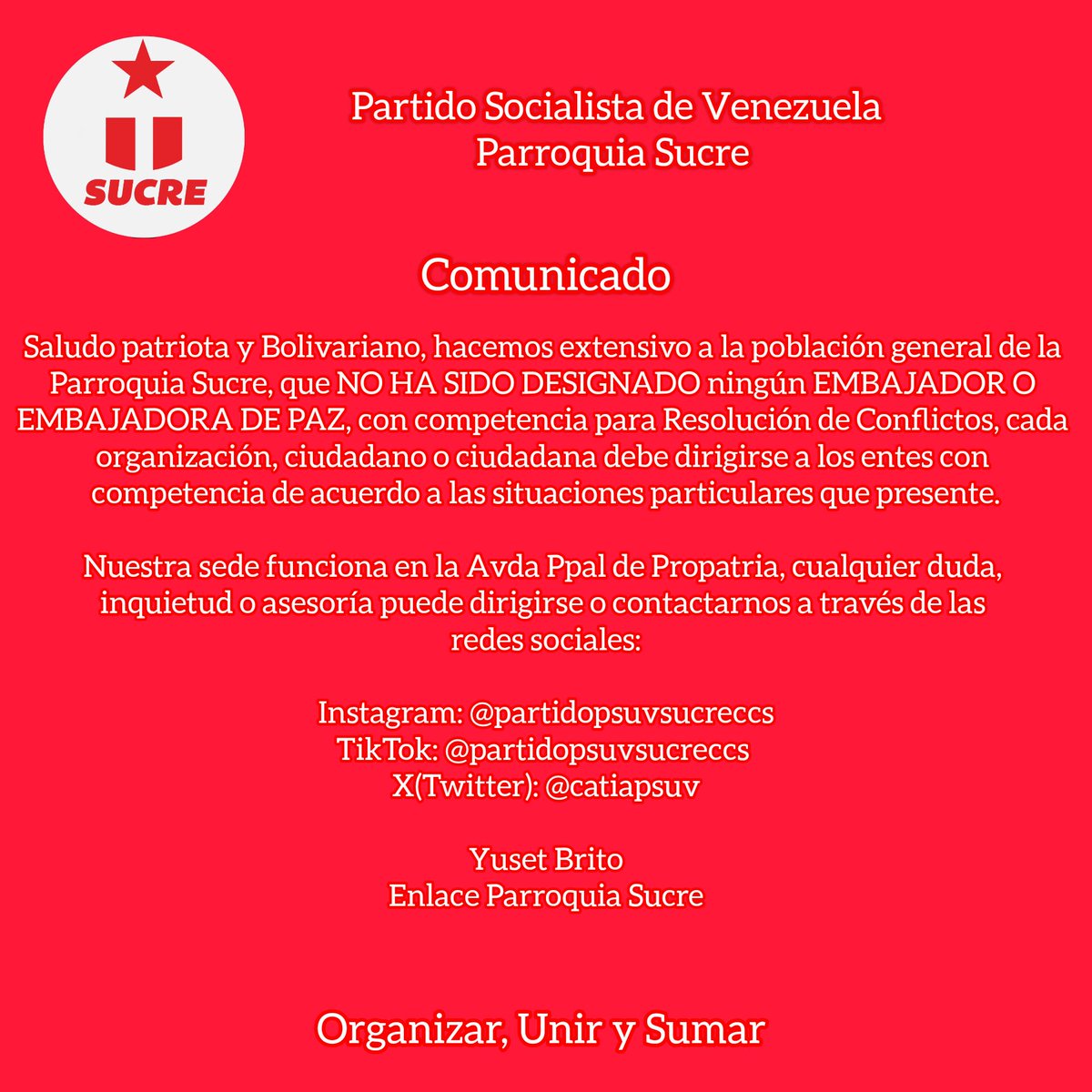 CatiaPsuv's tweet photo. 🚨 COMUNICADO🚨 https://t.co/d7ykZosaJm