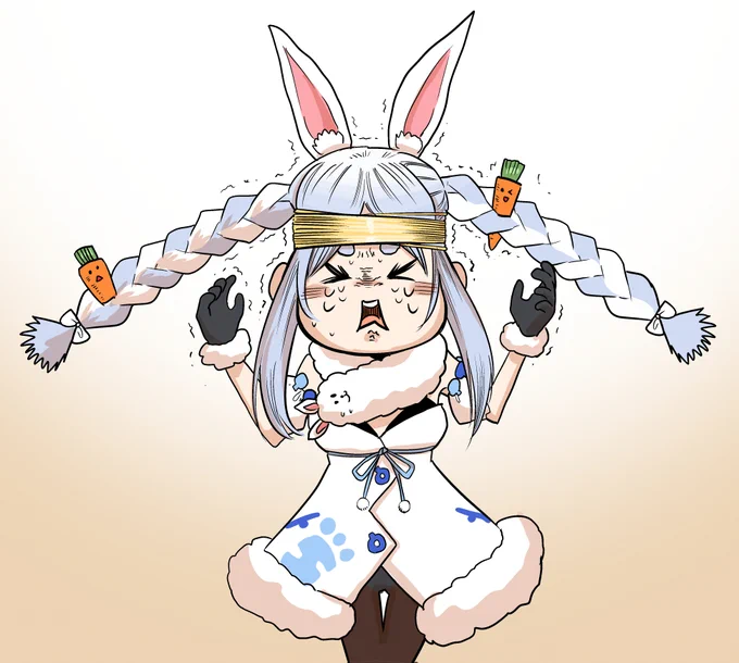 #ぺこらーと #ぺこらいぶ 輪ゴム罰ゲームを受けるぺこちゃん