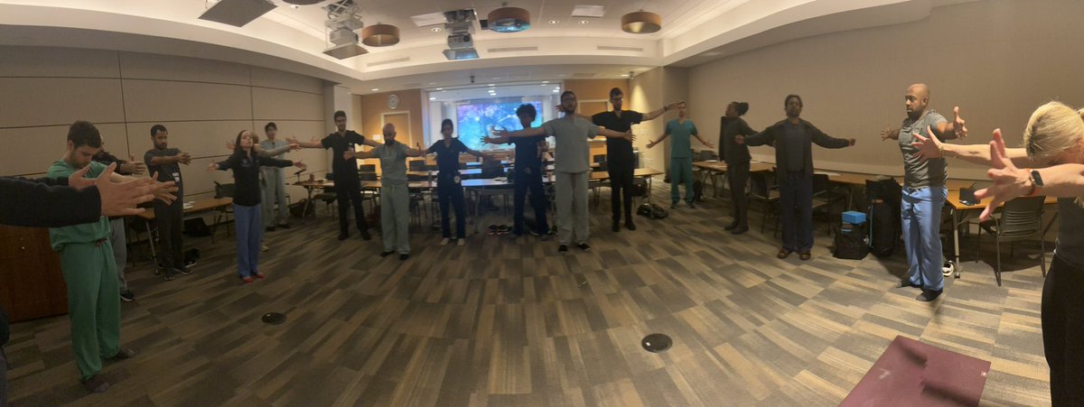 Our annual yoga session for faculty and fellows during our Wellness GI Grand Rounds. Relaxing start to the day! @bcm_gihep Thank you @JADavilaPhD for leading the session!!