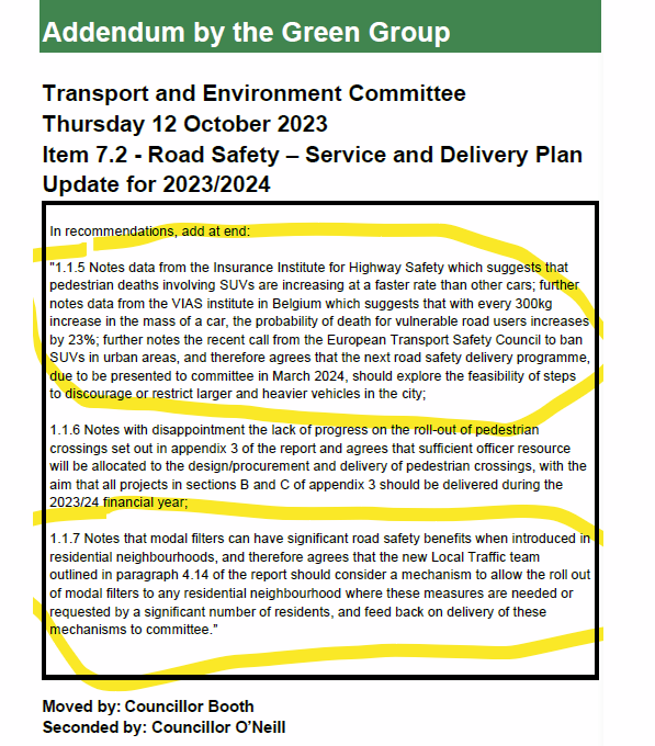 SpokesLothian's tweet photo. @CyclingEdin @SpokesPorty @Cyclesouthedin @EdinReporter @edfoc @best_edinburgh @CllrChasBooth @LivingStreetsEd @DaveJFrench @johnrobson87 @paeonyfan @SW20Ed @Algorhythmica1 @thecockburn @Bridie_EVOC @TrafficLow @EdCriticalMass @CllrScottArthur @FinlayMcF @SanneDD #RoadSafetyPlan ctd
#EdinWebcast
Q: Cllr @DAstonSNP How ensure #20mph compliance?
A: More roundels/signs; revisit if needed
@CllrChasBooth addendum wants #SUV restrictions & more #ModalFilters (his constituents mostly love #LeithLTN, quieter/safer)
Cllr Munro: supports SUVs! https://t.co/lvmigpOGD4