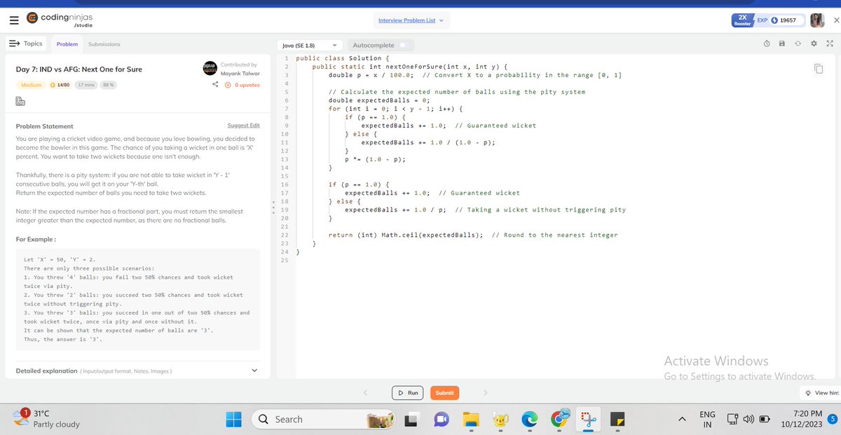Premaarabi's tweet image. Day 7: IND vs AFG: Next One for Sure   #CodingWorldCup,       #CodingNinjasStudio
@CodingNinjas