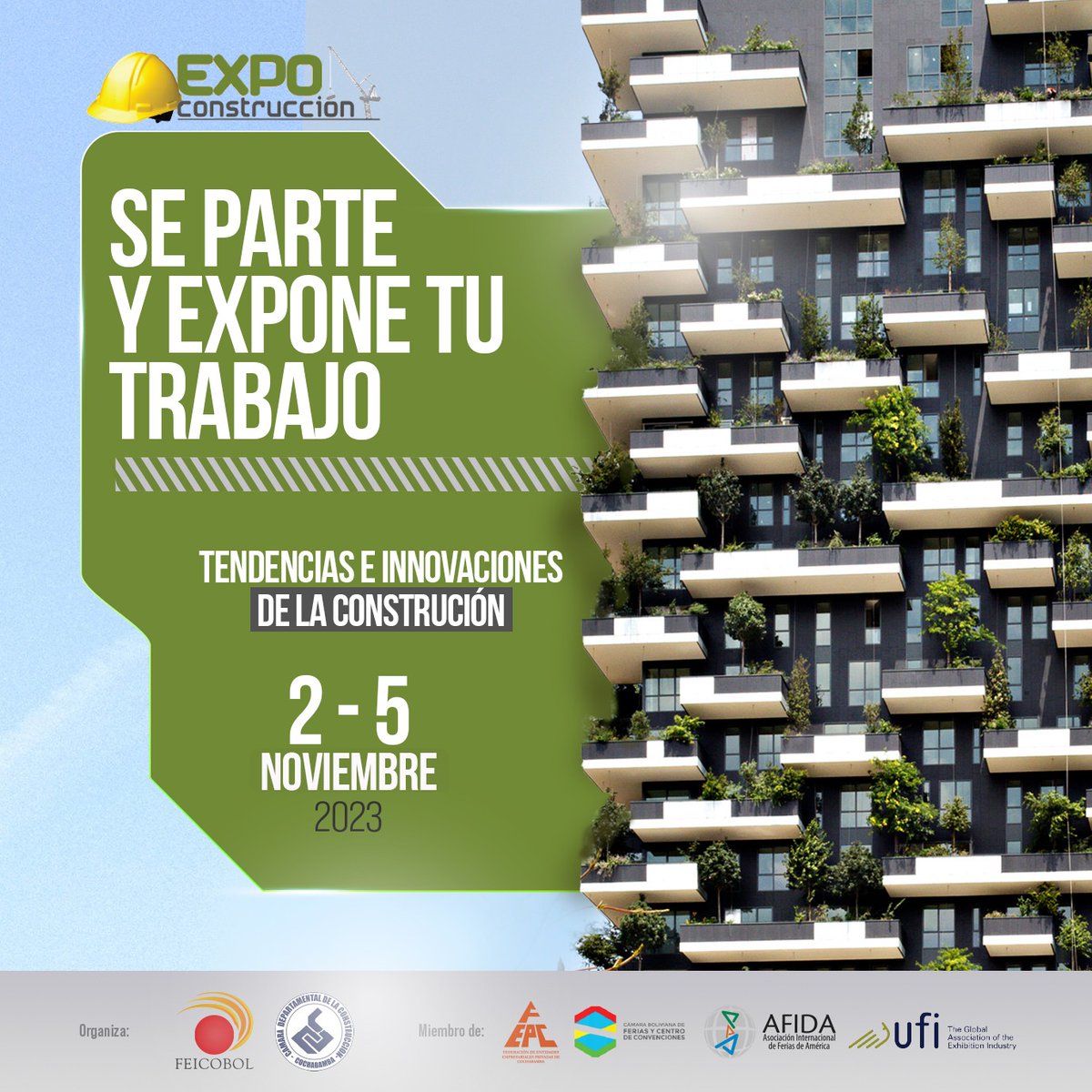 💡 ¿Quieres destacarte en el mercado de la construcción?
¡Es tu momento en la #ExpoConstrucción 2023! Conviértete en expositor y muestra al publico tus avances tecnológicos, soluciones sostenibles y diseños vanguardistas, ademas conéctate con una red especifica del rubro!