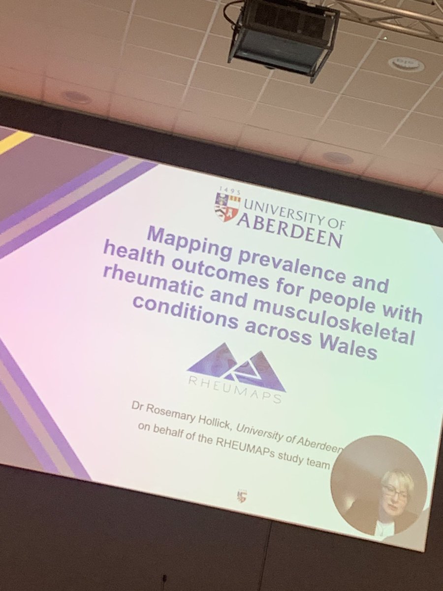SamHBooth's tweet photo. @RJ_Hollick providing an overview of RHEUMAPS for understanding prevalence of rheumatology &amp; MSK conditions &amp; care priorities #WalesWAD2023 
Right up my street #LovelyData #PatientVoice @ABCiAb https://t.co/neqL5gmA8n