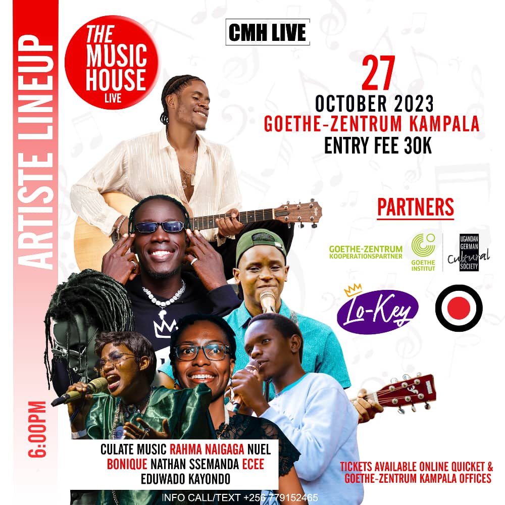 The concert is about 7 Ugandan artistes showcasing their music in a live show.
Date:, Friday 27th October
Time : 6pm
Entrance :30k
Supporters
 <a href="/GZ_Kampala/">Goethe-Zentrum Kampala/UGCS</a> @lokey_int <a href="/movingadsuganda/">Moving Ads Uganda</a>