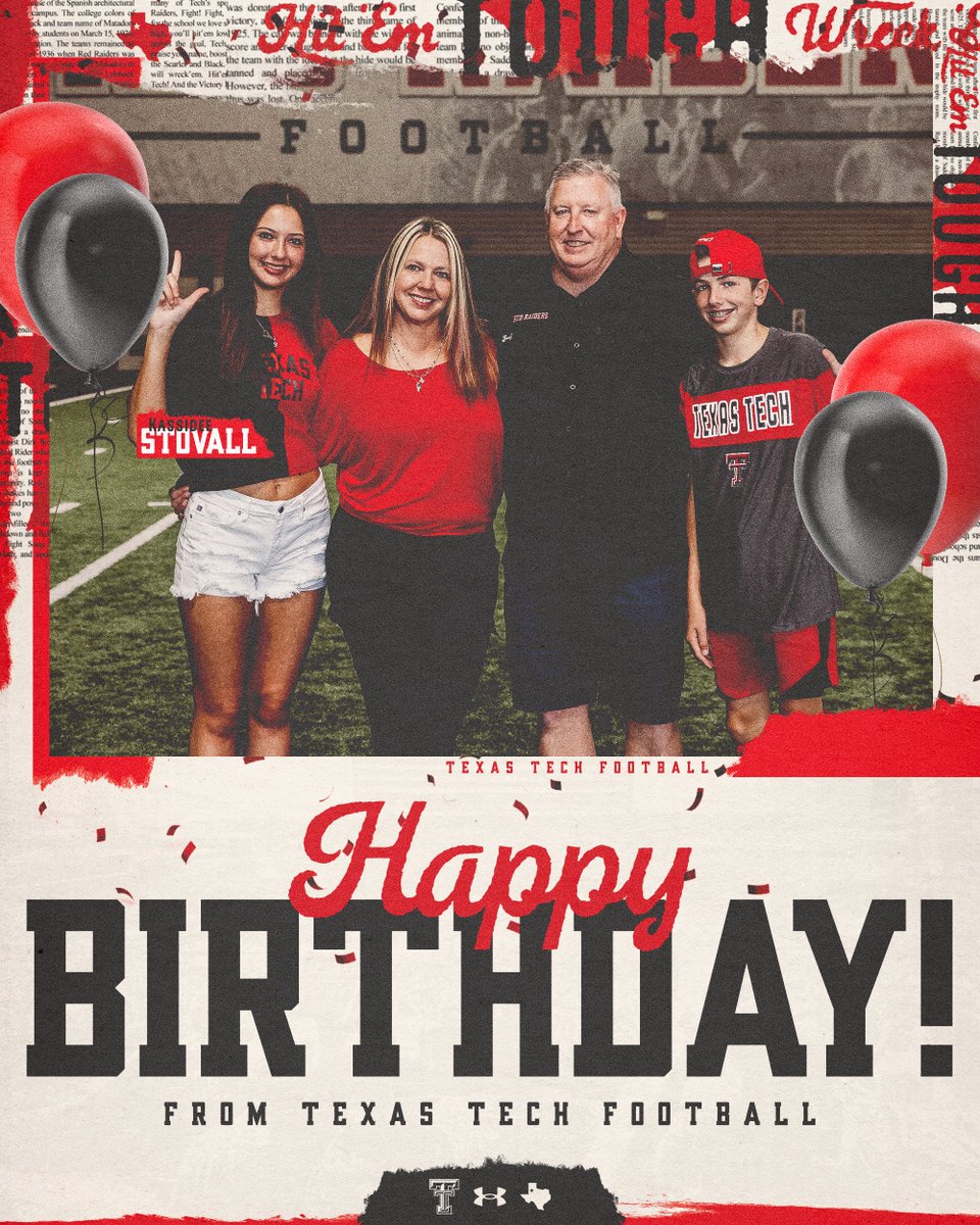 TexasTechFB's tweet image. Happy birthday to @masontharp80, @CalebRodkey, @CameronClamon, and Kassidee Stovall! 🎂

#WreckEm