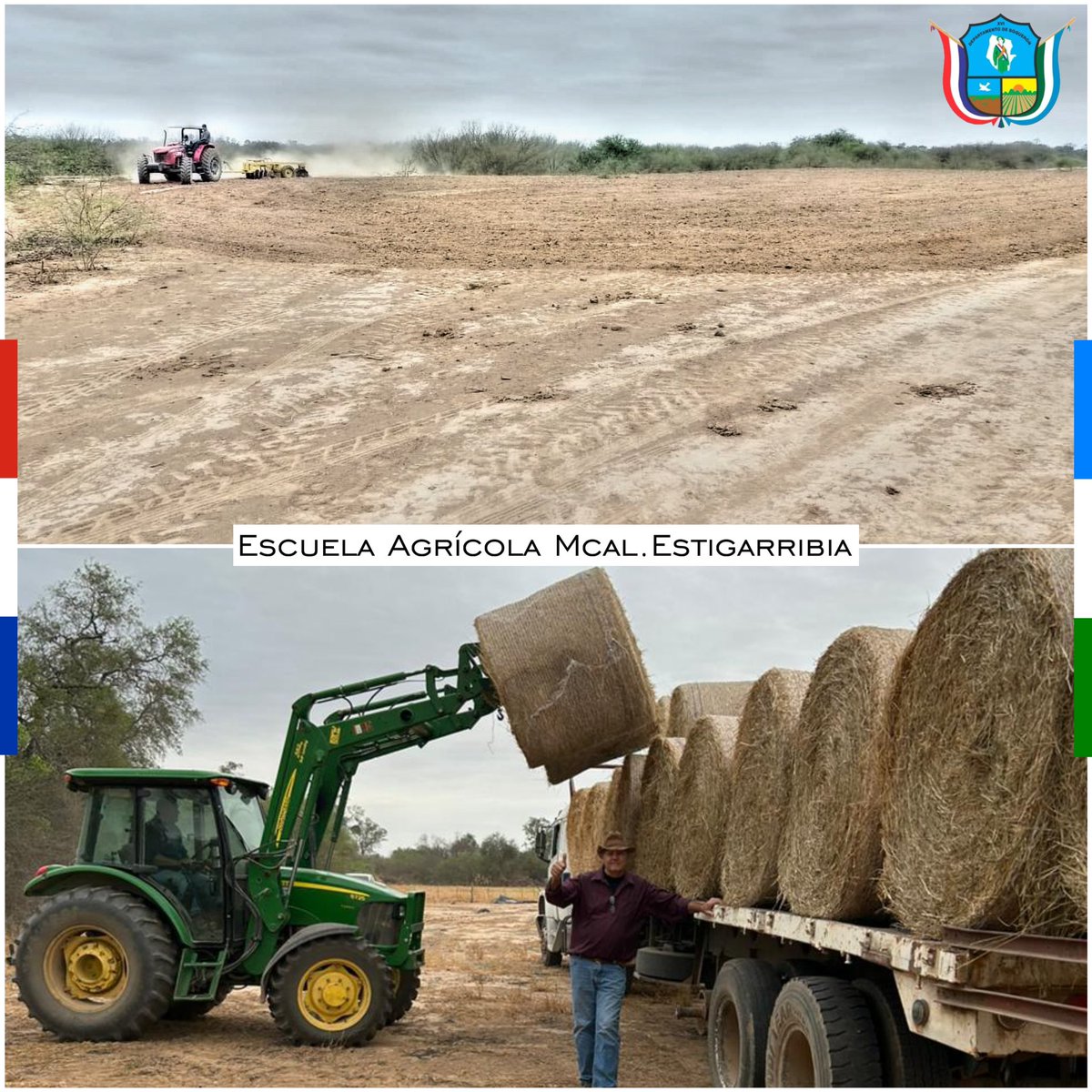 GBoqueron's tweet photo. INTENSA ACTIVIDAD EN LA ESCUELA AGRICOLA DE MARISCAL ESTIGARRIBIA

Intensa actividad tanto: en el área de agricultura con preparación de suelo y en la ganadería reforzando fardos para la alimentación de ganado.

#HAROLDBERGEN #INTEGRACIONYDESARROLLO 🌱
#escuelaagricola https://t.co/I6F9jjkhz3