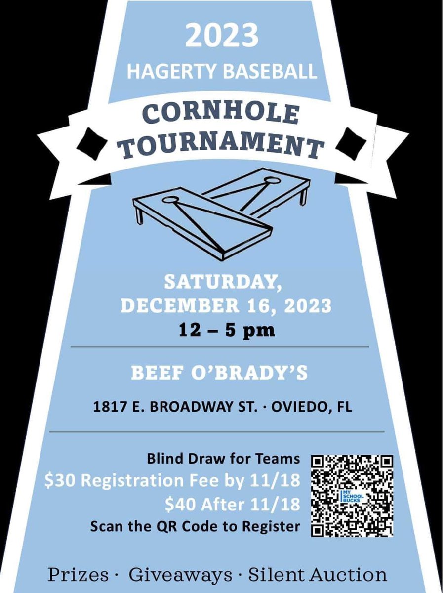 Register today for our cornhole tournament to support Hagerty Baseball. These spots could go quickly. As Always, Go Huskies! <a href="/HagertySports/">Jay Getty</a> <a href="/PJHagertyHS/">HagertyHS</a> <a href="/hagertyhighptsa/">Hagerty High PTSA</a>