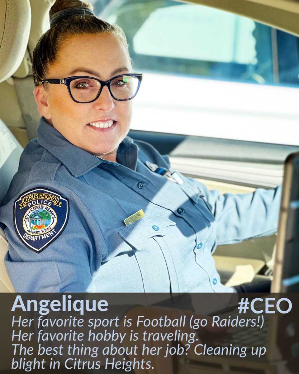 citrusheightspd's tweet photo. Meet Code Enforcement Officer Angelique! She's an amazing person who has a huge heart! Thank you, Angelique, for all you do to clean up our community! #CEO #codeenforcementappreciation https://t.co/9vX72YuzRs