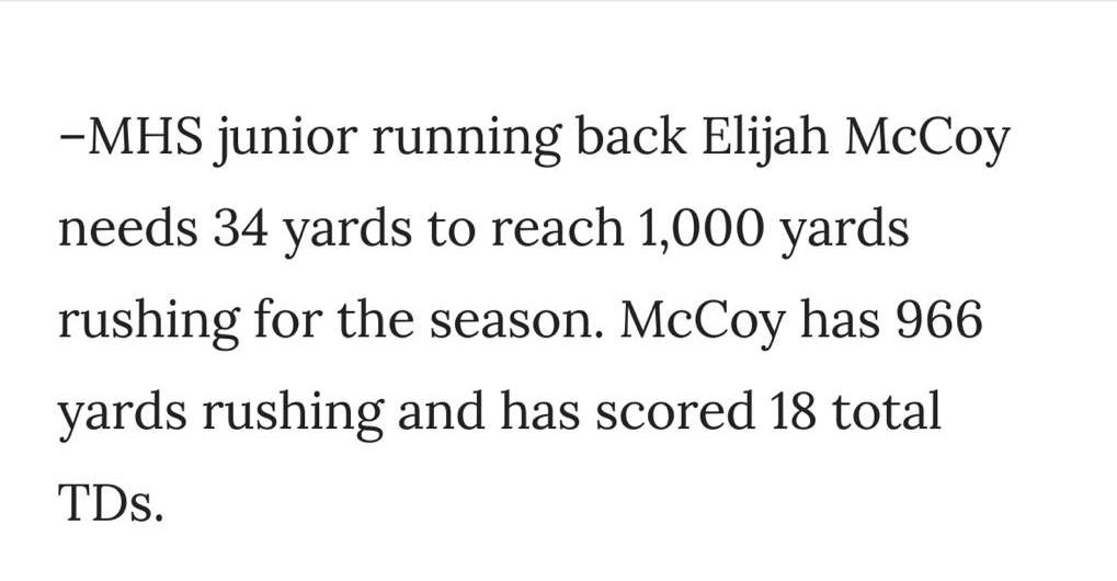 Elijah_Mccoy2's tweet image. 966 rushing yards, and 18 Touchdowns through 6 games @Coach_Fortune @CoachCam36 @BnanceTTU @KingJB01 @coachjimmygonzo @StanDraytonTU  @CoachBlack10