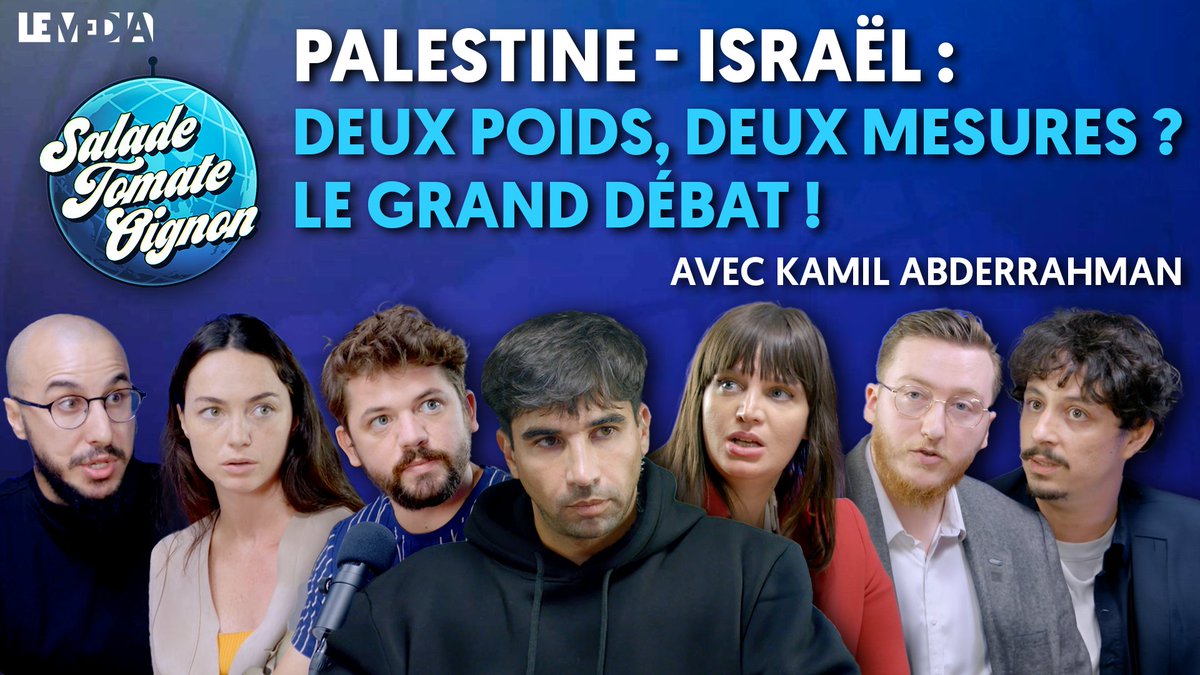 PALESTINE-ISRAËL : DEUX POIDS, DEUX MESURES ? LE GRAND DÉBAT !

➡️youtube.com/watch?v=mP0y6q…

📌En première sur YouTube à 18h45

 📺1er épisode de <a href="/stotv_/">SALADE TOMATE OIGNON</a> sur <a href="/LeMediaTV/">Le Média</a> avec <a href="/kamilabderrahmn/">Kamil Abderrahman</a> !

Soutenez-nous pour voir cette émission à la télé :
➡️onestla.lemediatv.fr/?utm_source=tw…