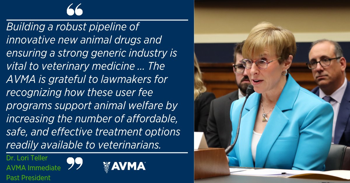 LATEST: AVMA's advocacy efforts help secure passage of legislation that will enhance the review process of new generic animal drugs. This reauthorization could lead to more safe and effective treatment options available to veterinarians. Read more: bit.ly/3MlLyR9