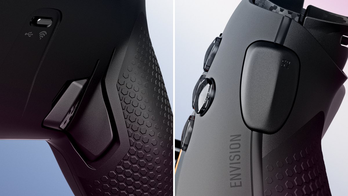 charlieINTEL's tweet photo. SCUF Gaming has introduced their first ever PC-only controller, with mappable paddles, side buttons, RGB color, and more - SCUF Envision https://t.co/znNLOxQ6gD