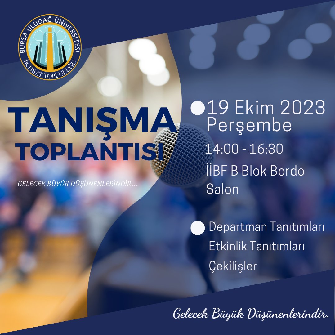 iktisatoplulugu's tweet photo. 19 Ekim 2023 Perşembe günü saat 14:00'da bizi daha yakından tanımak, İktisat Topluluğu Ailesine katılmak, yaptıklarımızdan ve yapacaklarımızdan haberdar olmak için seni tanışma toplantımıza bekliyoruzz.🩵✨️ https://t.co/ONXEfNTdqh