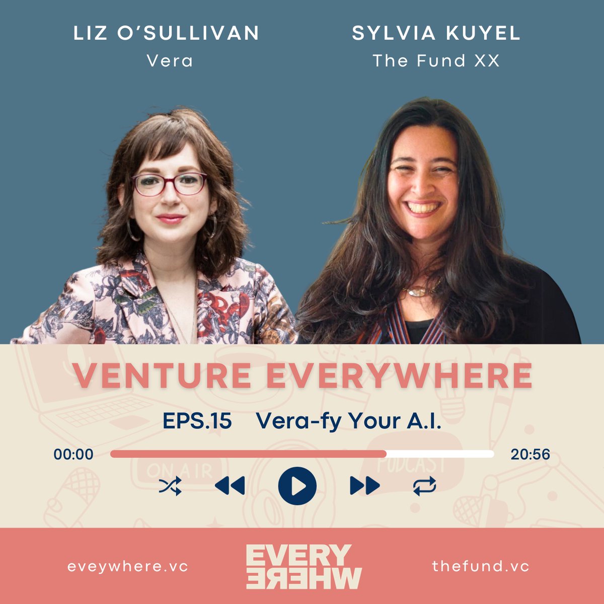 🎙️ON AIR: Venture Everywhere #podcast EPS 15 with <a href="/lizjosullivan/">Liz O’Sullivan</a> and <a href="/skuyel/">Sylvia Kuyel</a>. Vera-fy your #AI with <a href="/AskVeraIO/">Vera</a>~
🎧Listen now on: 
🍎Apple: tinyurl.com/yshx5h82 
💚Spotify: tinyurl.com/5n8rb7d5 
🗒️Find all #transcripts at tinyurl.com/485585mu