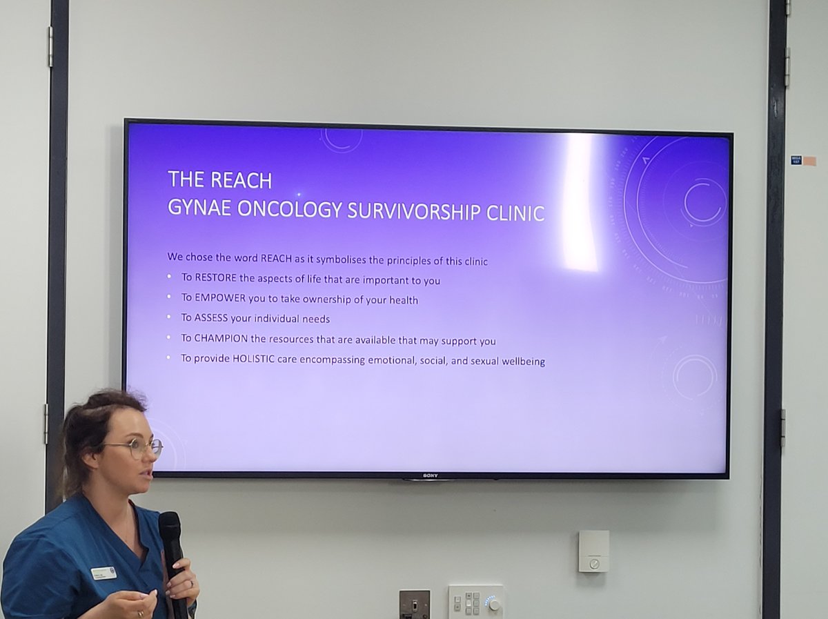 Ashley Lilly, ANP, Gynaecology Oncology @CancerInstIRE presenting about the new Survivorship clinic @stjamesdublin. This is a new service for our Gynaecology patients relating to survivorship and holistic needs. Survivorship looks at living well with and beyond cancer.