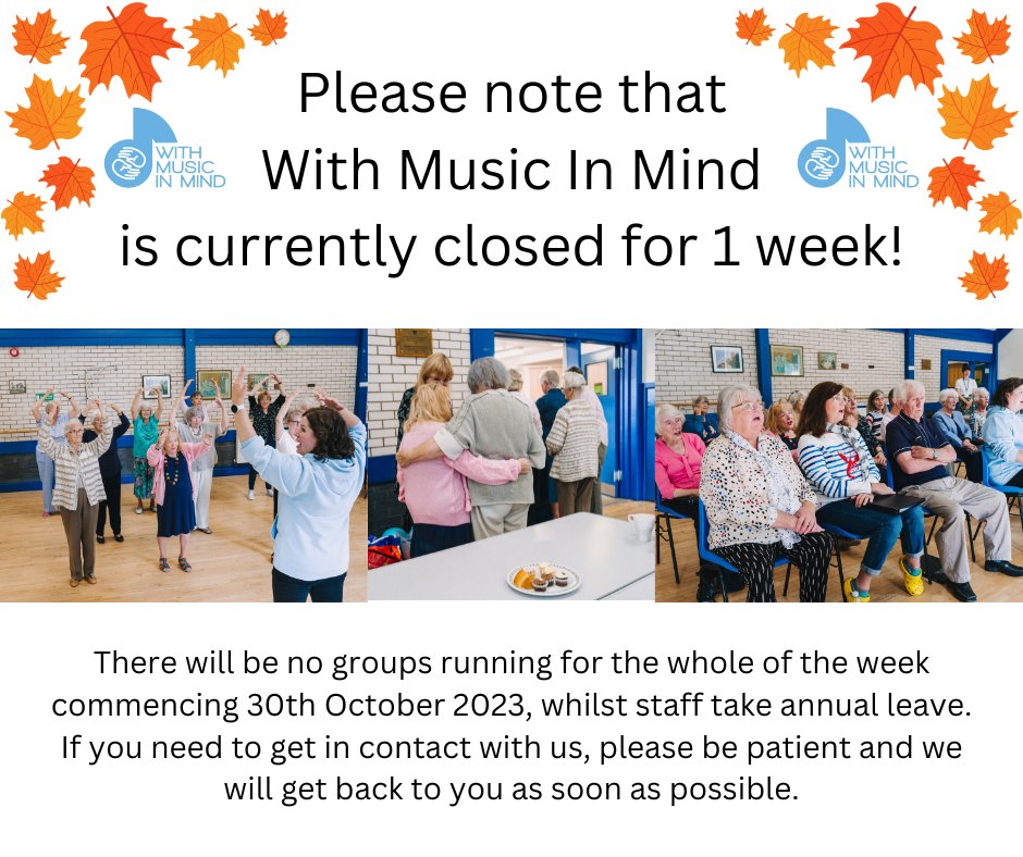Thanks for all of your ongoing support! Staff will be on annual leave this week, and no groups will be running, so please be patient with us if you need to get in touch.