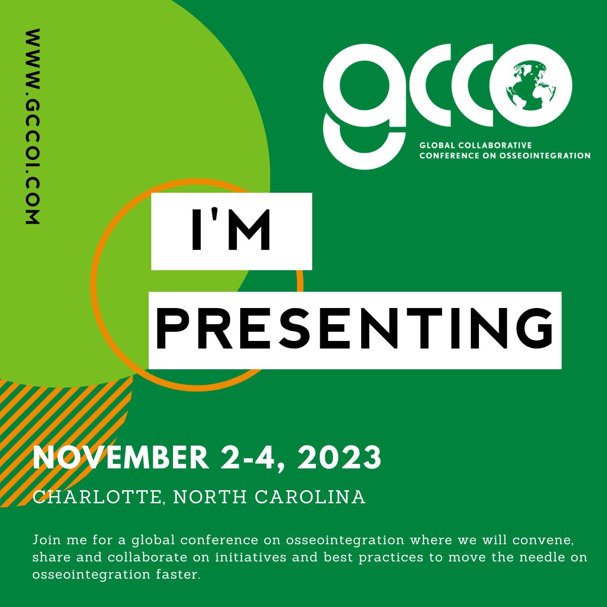 Discover diverse sessions and meet thought leaders shaping the future of #Osseointegration at #GCCO2023. Don't miss out! Register at gccoi.com. #OsseointegrationInnovations #ClinicalAdvancements #OrthopedicResearch #GlobalCollaborativeHealth #CLTConference