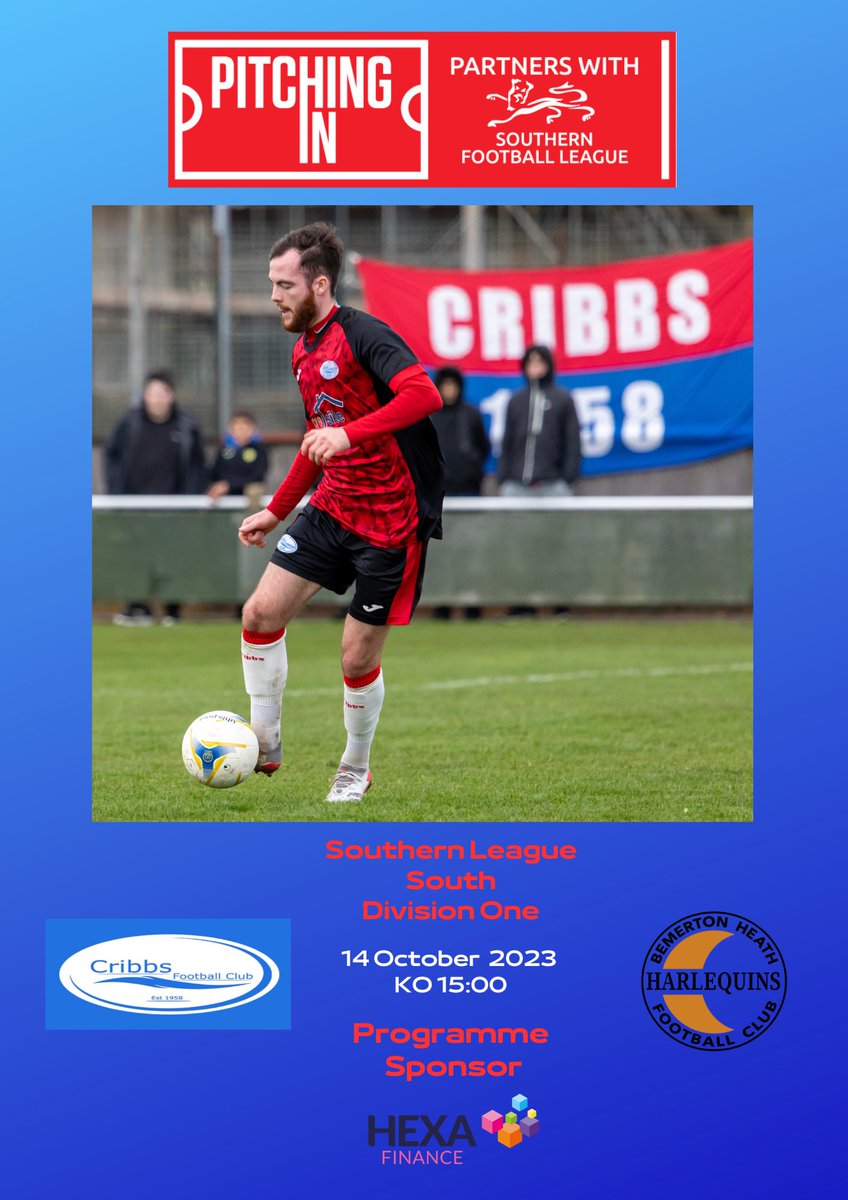 🅷🅾🅼🅴 🅻🅴🅰🅶🆄🅴 🅼🅰🆃🅲🅷

Due to our cup of exploits it has been a long time since we played a home <a href="/SouthernLeague1/">The Pitching In Southern Football League</a> match….

This Saturday we welcome high flying <a href="/BemertonHeathFC/">Bemerton Heath Harlequins</a> to the <a href="/SW_Pitchside/">South West Pitch-Side Trauma Care</a>🏟️for the first time

🕰️15:00
🎟️Adult £9/Concessions £6
🍻Bar Open