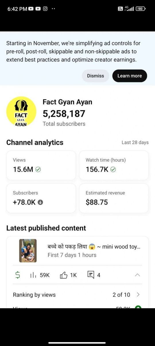 ArsanGood's tweet photo. @YouTubeIndia @YouTube 
Hello you tube, I have a YouTube channel whose name is Fact Gyan Aayn, so a person first faked strike on that channel and later hacked the channel, changed everything and now my channel is not recovering https://t.co/xHsWxpVDcT