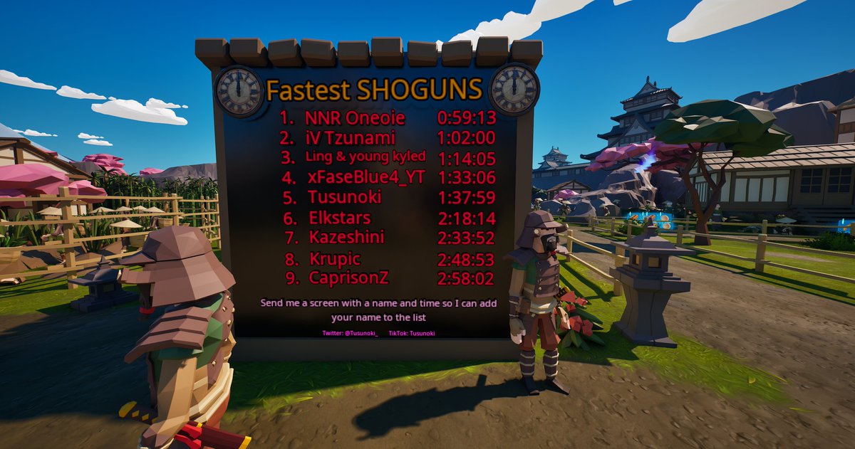 🏯🌸 Thank you all for the amazing interest in my new japanese #tycoon! The leaderboards are already filled with your names. If you haven't visited yet, come join us!

SAMURAI TYCOON 📈🥋 
0622-7453-5668

#UEFN #CreatedinFortnite #Fortnite #Creative #FortniteMap #FortniteCh4S4