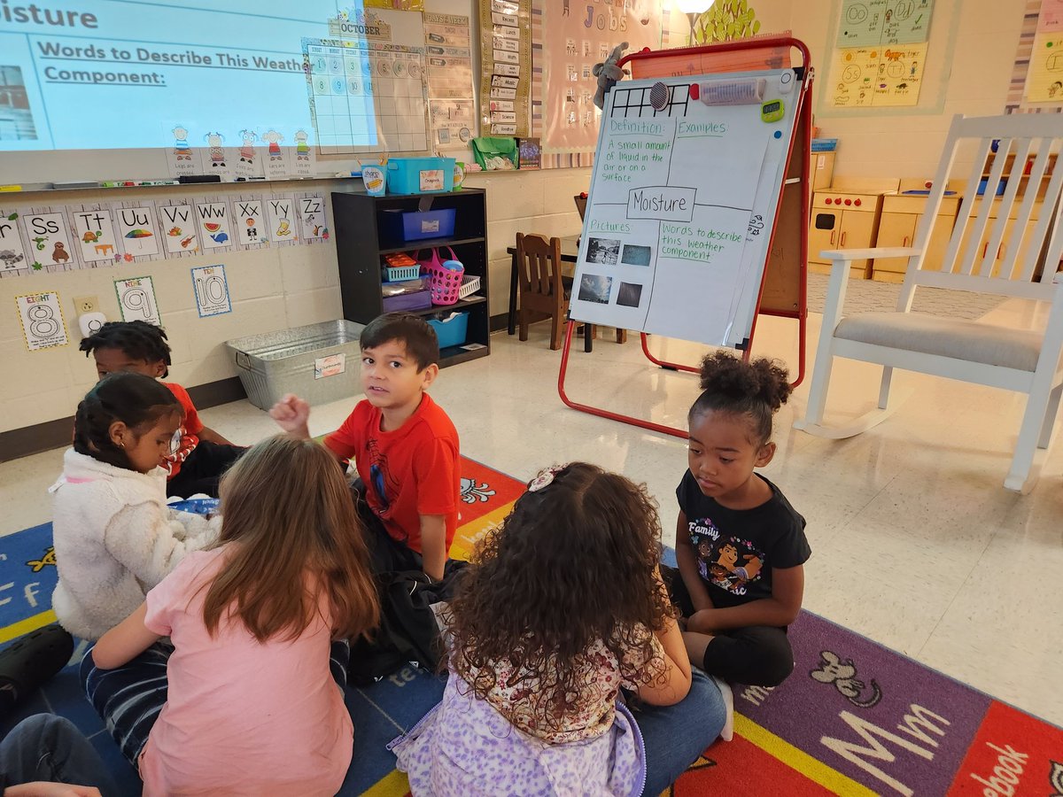SweeneySESCoach's tweet photo. Kindergarteners learning big words like "moisture" so they can have conversations about the weather! Then they saw moisture in action in a cloud experiment! #growvocabulary #learningbigthings #learninginaction #RCSK5ELA @SmyrnaElem_TN @KeglerLisa @teachkjw https://t.co/Ds0IzMF0Su