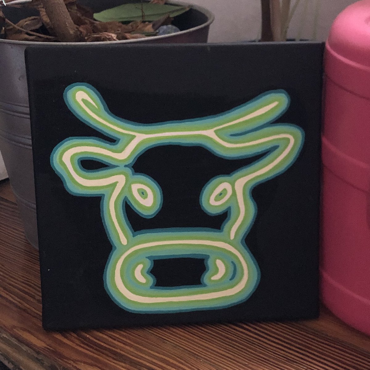 HUHN ? 1
25x25cm Leinwand 
45€  —> DM