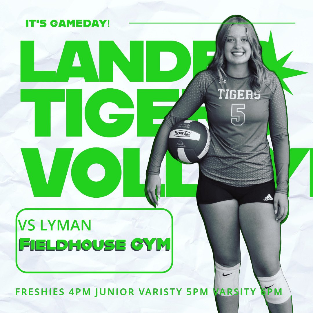 LVHS_Volleyball's tweet photo. It’s GameDay! Conference match vs Lyman. Freshies start us off at 4pm. Junior Varsity at 5pm. Varsity at 6pm. #TigerWyo #Volleyball #Gameday @LanderSchools https://t.co/cwUc0IIdhr