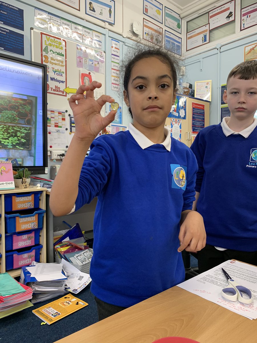 LFP_MrsC's tweet photo. #LFP5SC have been finding out how bees pick up pollen from flowers. Cheesy puffs make great anthers covered in pollen. Our fingers are the bee legs! @Lea_Forest_HT @lea_forest_aet @rootstofruit202 @BirminghamEdu https://t.co/Mzd9FZJhKU