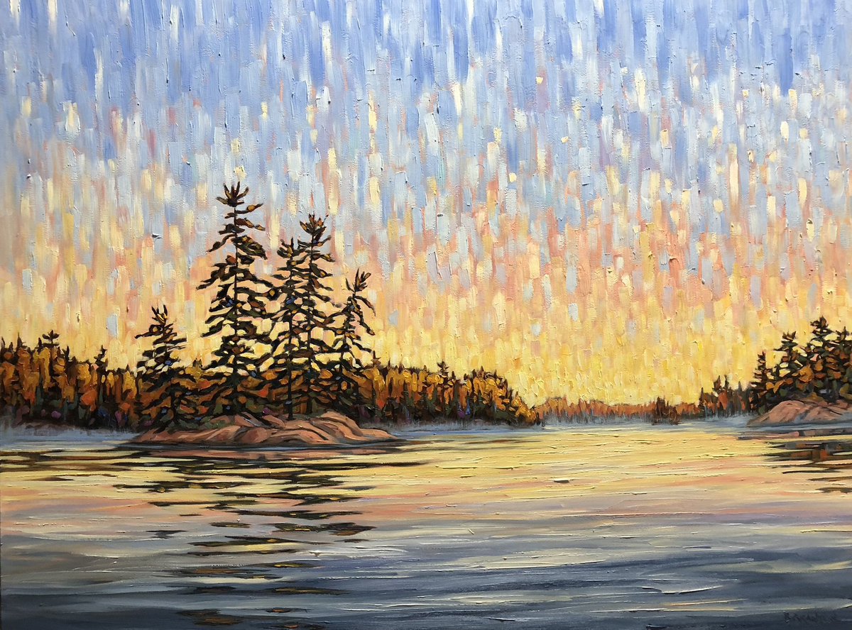 Sometimes I like to revisit an older style I used for a series of #paintings I did a few years ago. What’s old is new right? New work at Crescent Hill Gallery in Mississauga. Top Of the Morning 36x48” oil #art