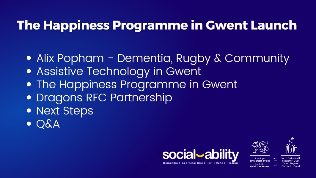 BoardGwent's tweet image. Today, we are   launching the Happiness Programme in Gwent in partnership with @SocialAblty   #HappinessProgrammeGwent

#AssisitveTechnology
#HappinessProgrammeGwent 
#DragonsRFC
#SocialAbility